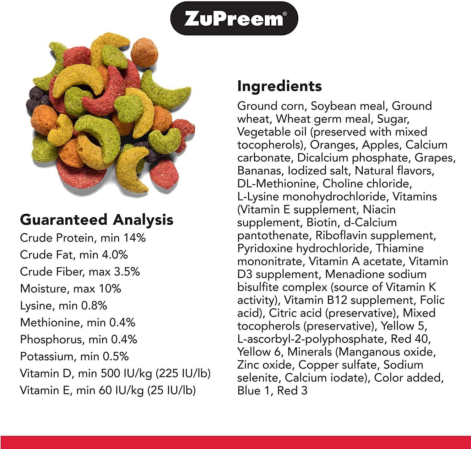 ZuPreem FruitBlend Flavor Bird Food for Parrots & Conures - 3.5 lb