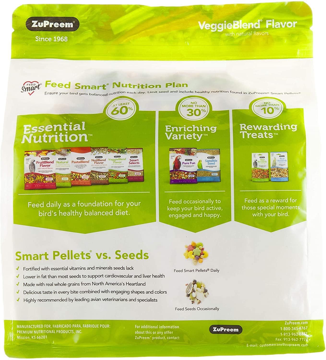 ZuPreem VeggieBlend Flavor Parrots & Conures Food