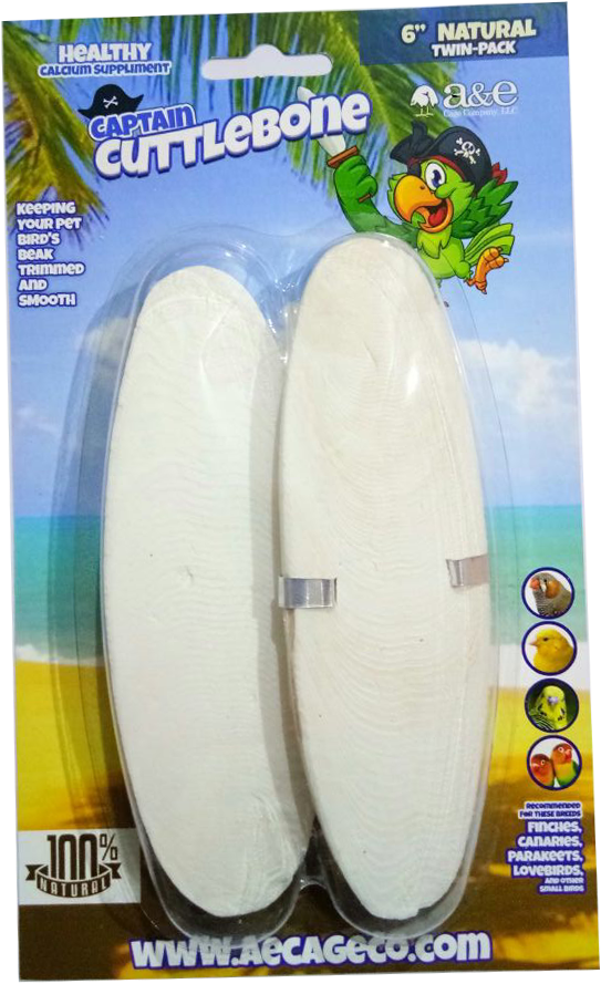 A&E AE9007 6" Natural Cuttlebone 2pk