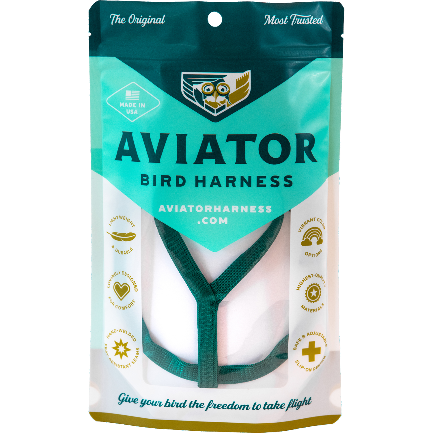 Aviator Bird Harness and Leash, Medium