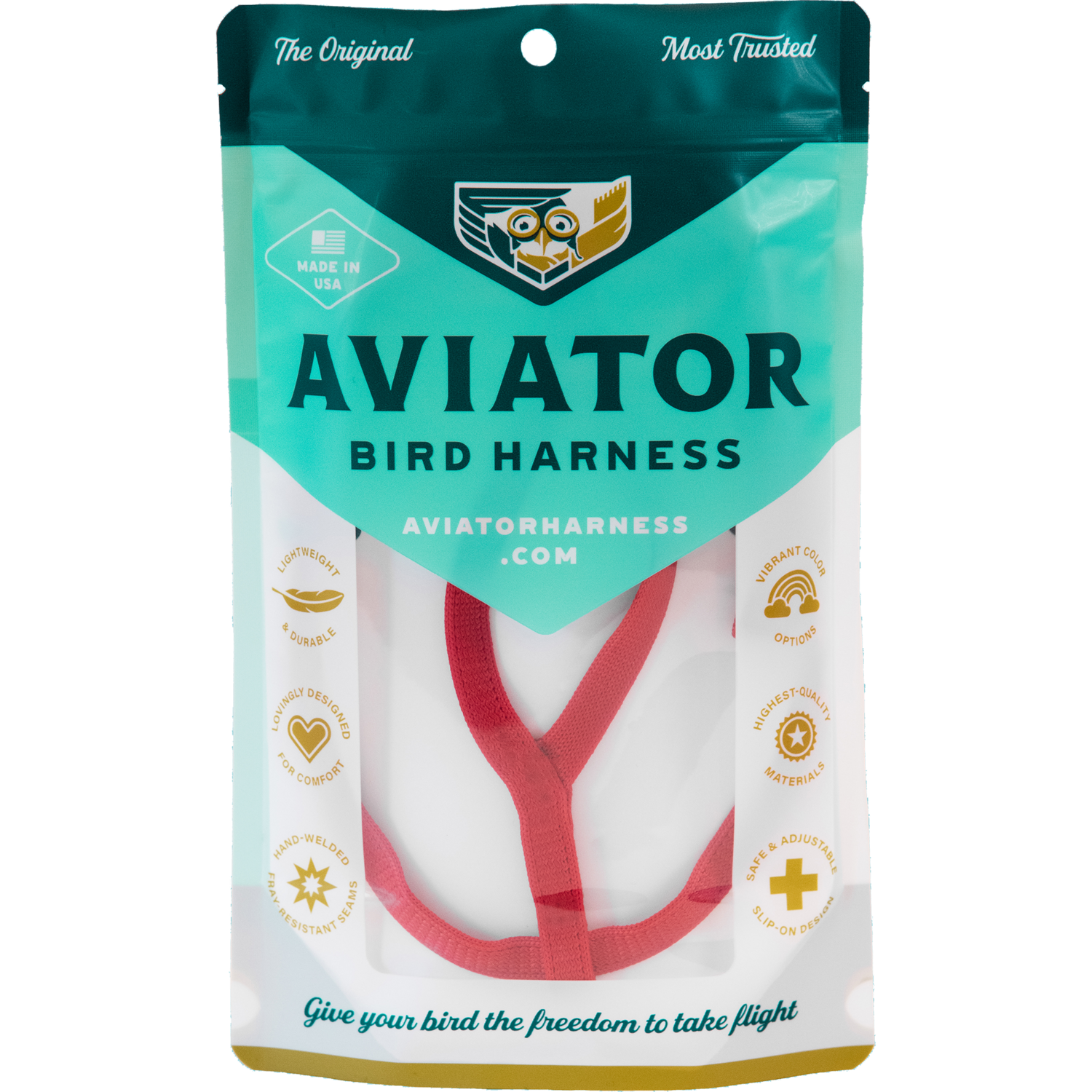 Aviator Bird Harness and Leash, Medium